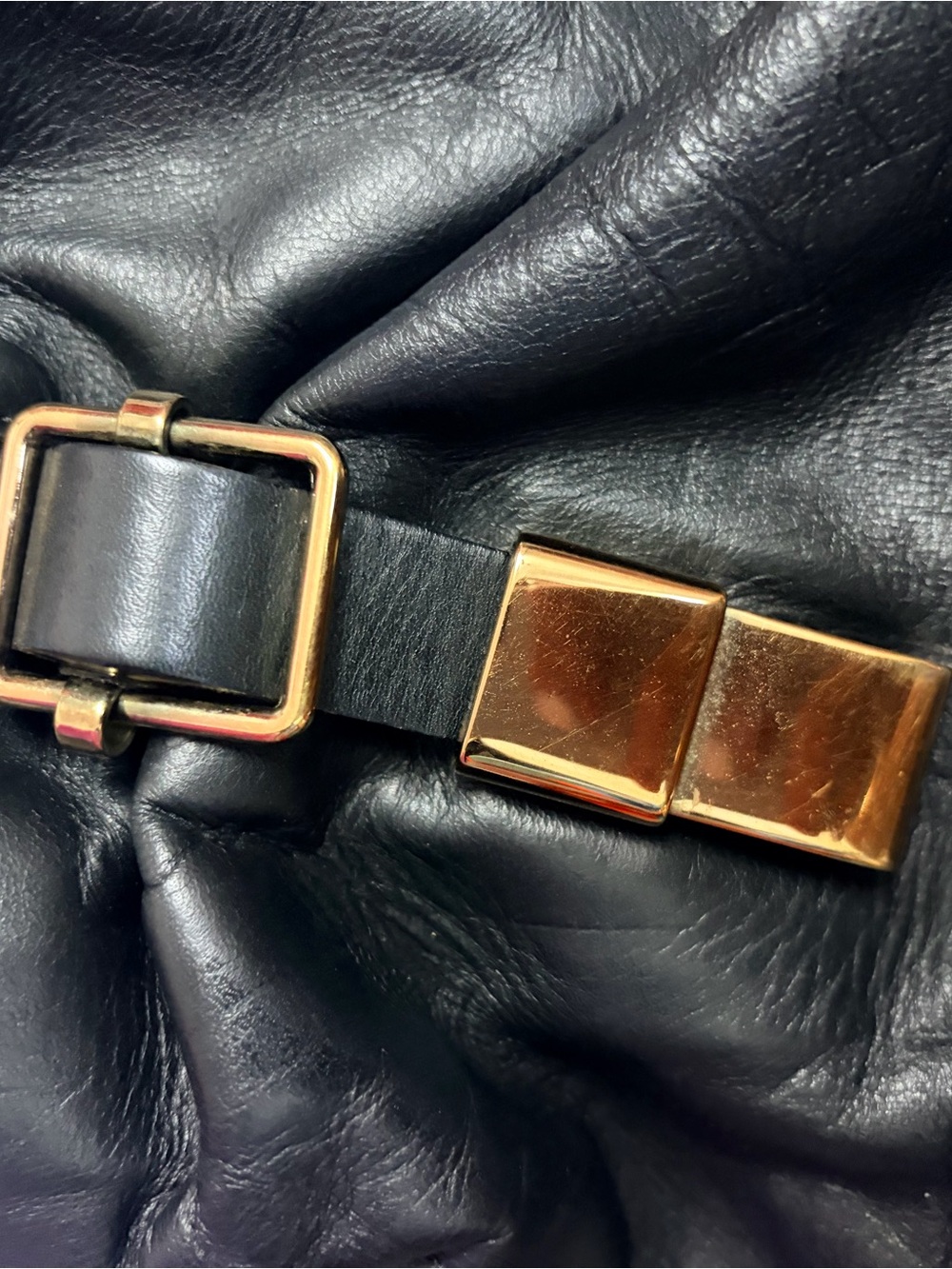 Chloé Black Leather Tote with Gold Accents - Picture 8 of 16
